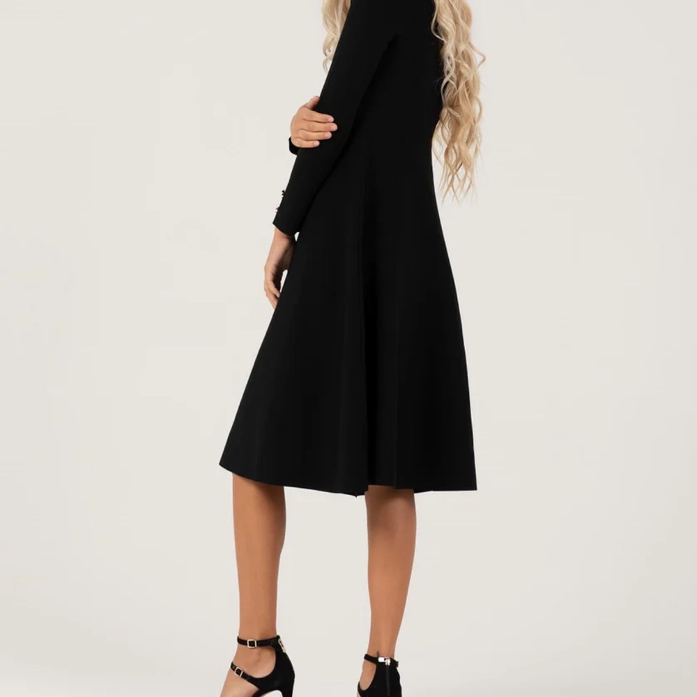 Aleeza Paris Elegant Black Double-Breasted Dress - Picture 5 of 5